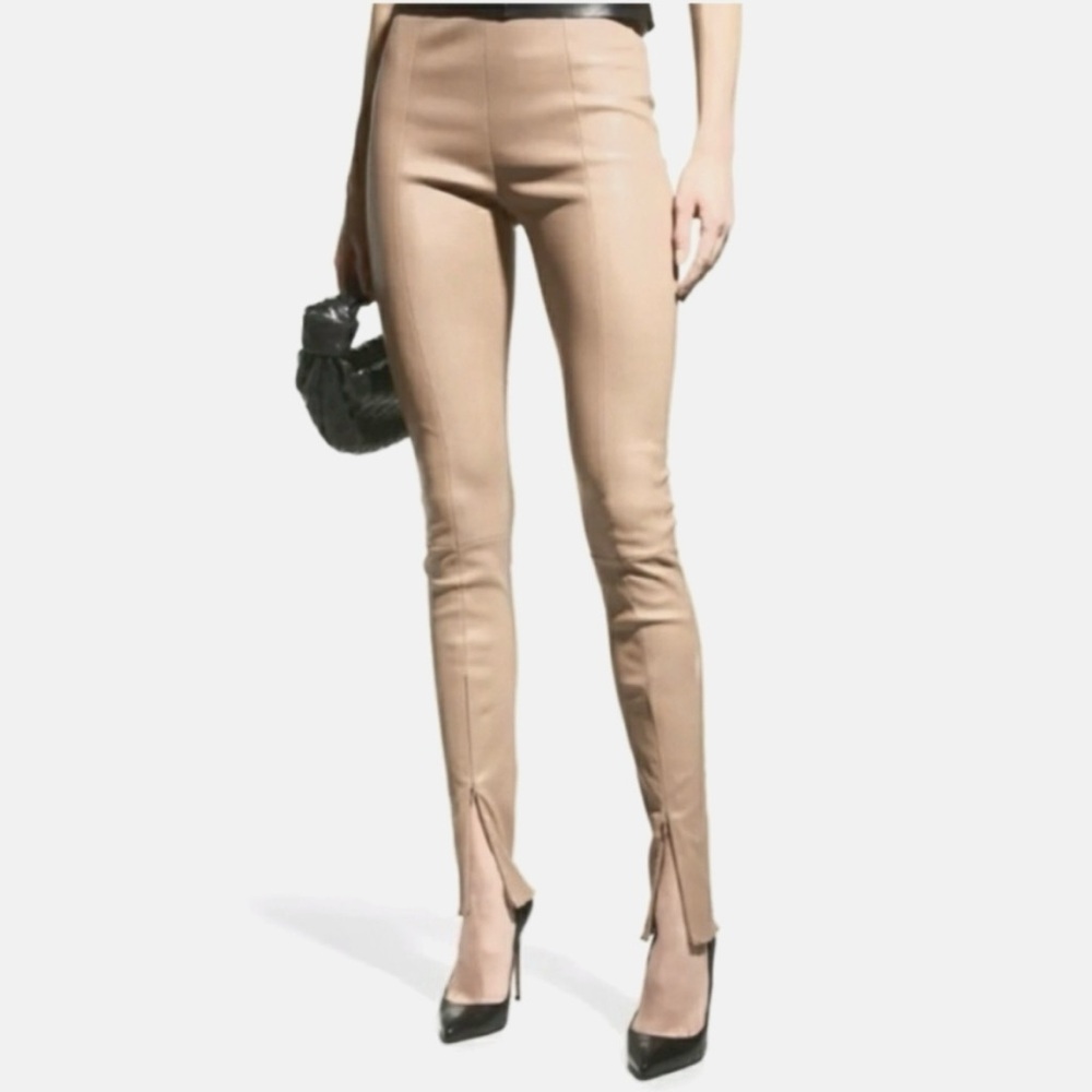 JASON WU Vegan Leather Split Hem Pants